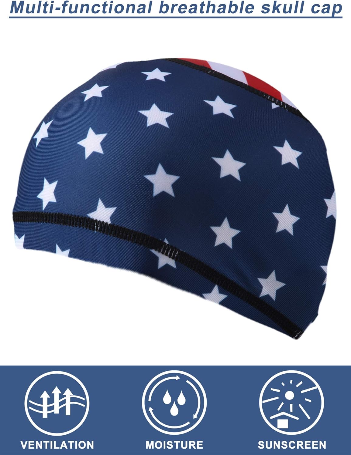 Geyoga 4 Pieces Cooling Skull Cap Sweat Wicking Helmet Liner Running Beanie Cycling Cap Liner for Men Women (Classic Style): Clothing