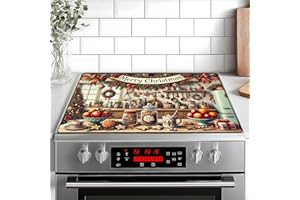 BVBOX Christmas Stove Top Cover Snowman Stove Top Cover for Home Decoration Kitchen Pad Non-Stick Washable Cooktop Covers Countertop Protector Keep Stove Clean 28"x20" (Kitchen)