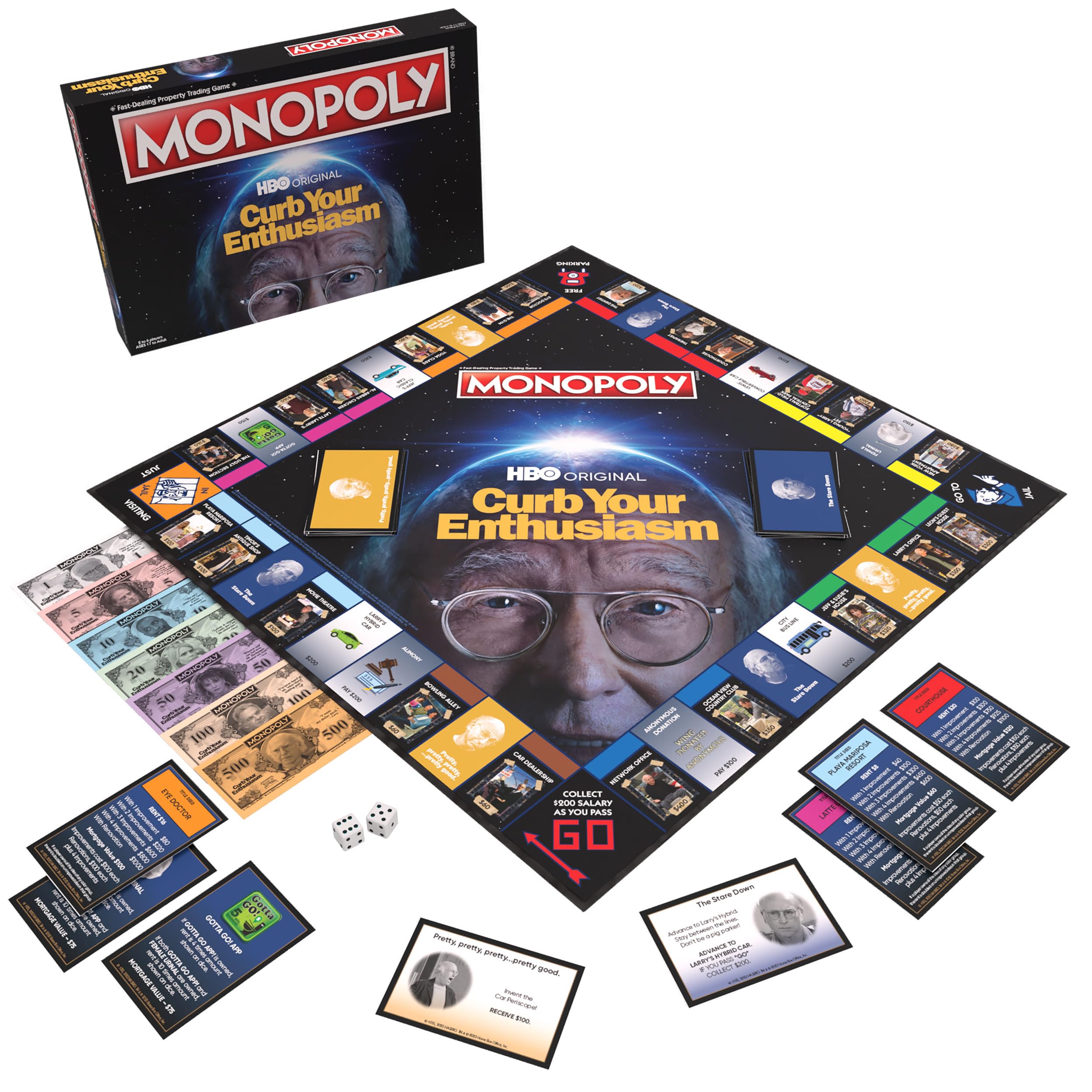 Monopoly Curb Your Enthusiasm | Play as Larry’s Glasses, Golf Clubs, Hybrid Car & More | Officially Licensed Collectible Game Based On Hit HBO Comedy Series