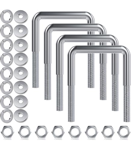 Lot De 4 Boulons En U Carrés Acier Inoxydable Pour Remorque - 1/2' X 3-1/16' X 4-5/16', Heavy-duty, Neuf