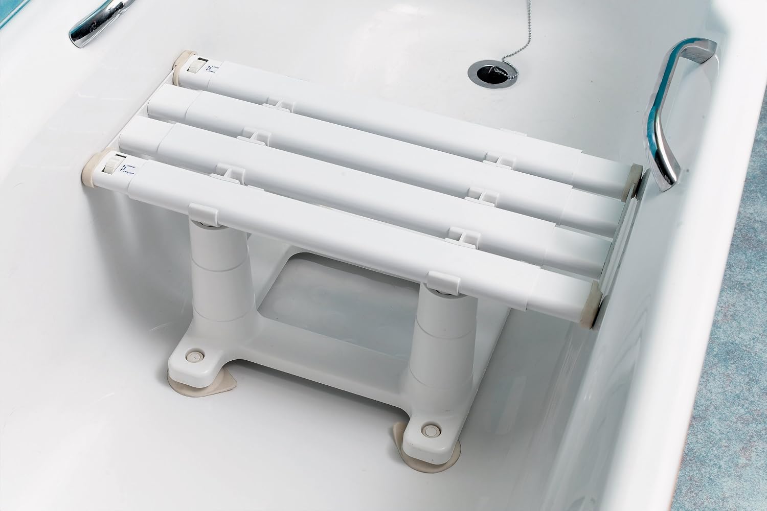 NRS Healthcare F24268 Medeci Bath Seat 20 cm (8 inch) Height - Width Adjustable, White, 20 cm (8-inch) Height - Image 3