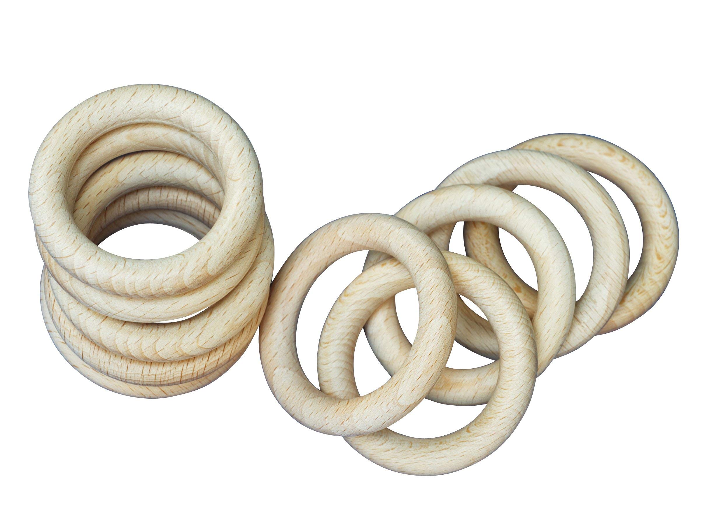 JOWE® Wooden rings made of beech, diameter 56 mm, pack of 10, made in Austria.