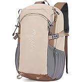 Outplea Small Hiking Backpack with Chest Strap for Men Women, 20L Lightweight Waterproof Travel Backpack with Padded Straps, Durable Cute Casual Hiking Daypack for Traveling Camping, Khaki