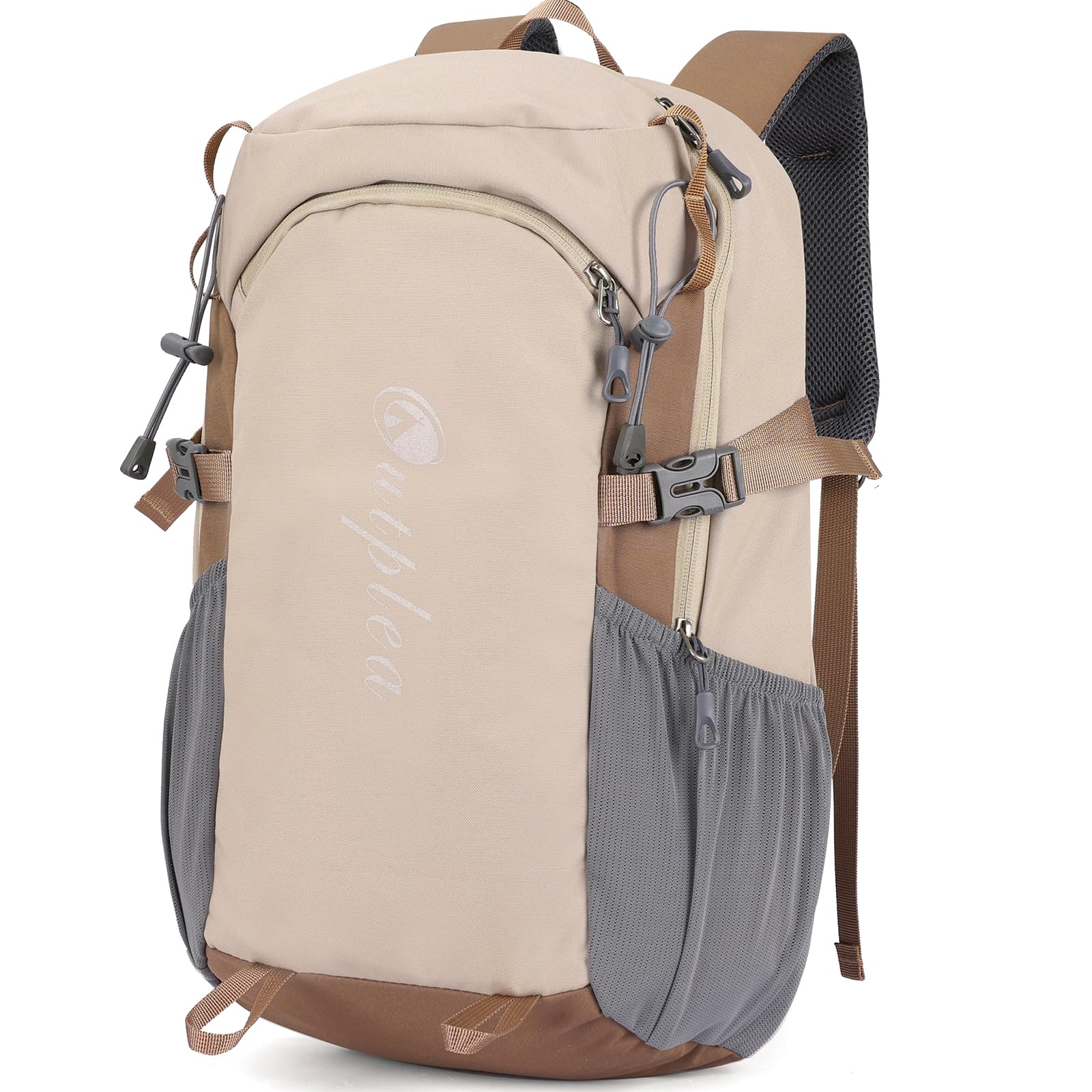 Outplea Small Hiking Backpack Comfortable for Women, 20L Travel Daypack Waterproof, Outdoor Sports Rucksack for Camping Fitness Climbing Walking, Khaki