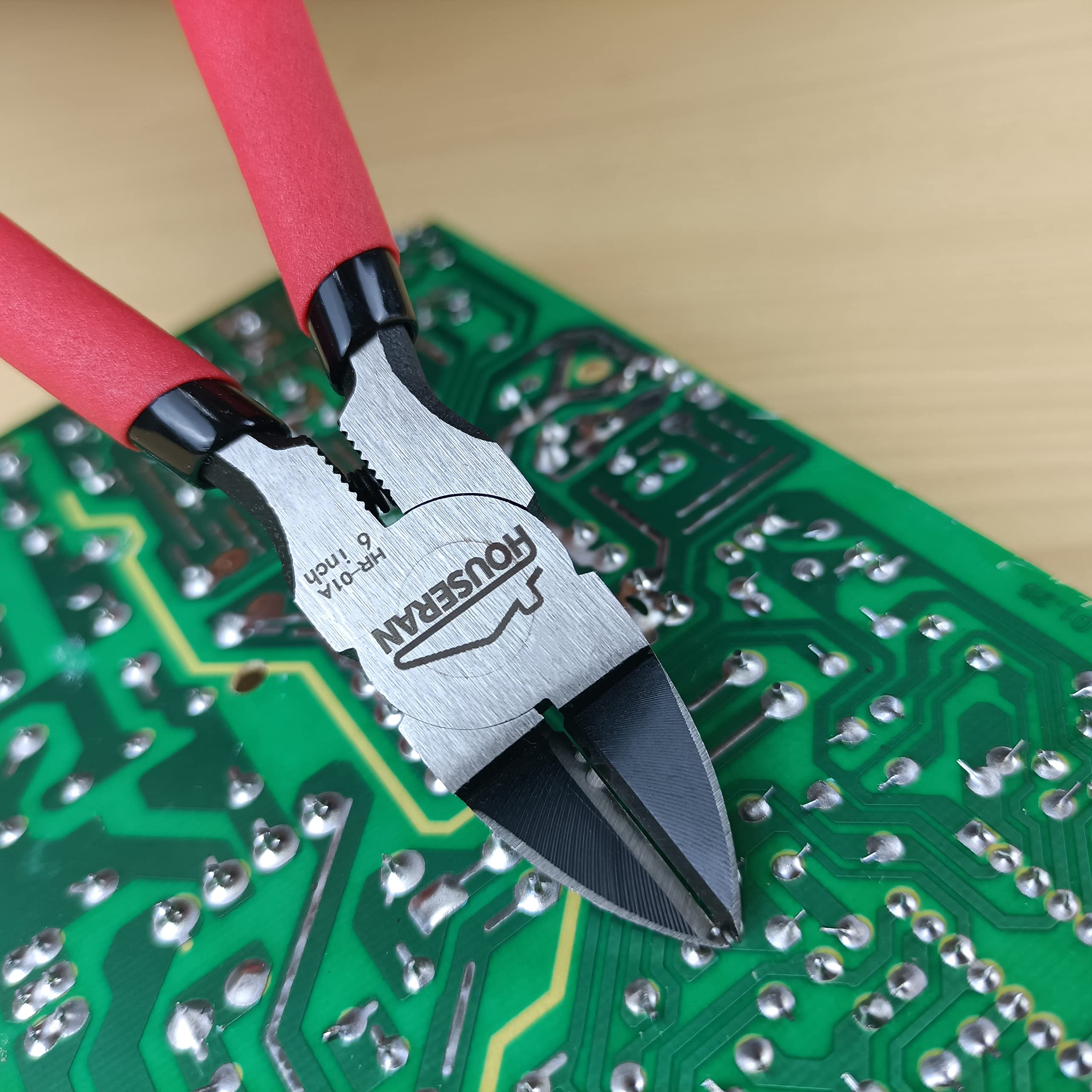 HOUSERAN Seitenschneider, 152mm, Bündigschneider, Drahtschneider, Seitenschneider Zange, Elektronik Zange für Schmuck, Basteln, Kabelbinder, 1 Pack 6