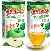 HazerBaba Turkish Apple Tea Powder Instant Drink, 8.8 oz(Pack of 2) | Water Flavoring Tin Drink Mix Box, Cold Ice Tea, Hot Sweet Tea Beverage, Water Enhancer, Green Apple Juice Box, Caffeine Free