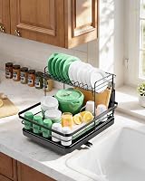 Kitsure Dish Drainer Rack Stainless Steel 2-Tier Counter Organizer 39.3x30.4 cm view 9