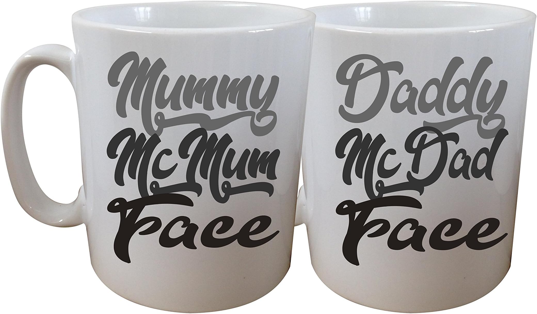 Mummy McMum Face Daddy McDad Face,new parents, baby, couples mug set