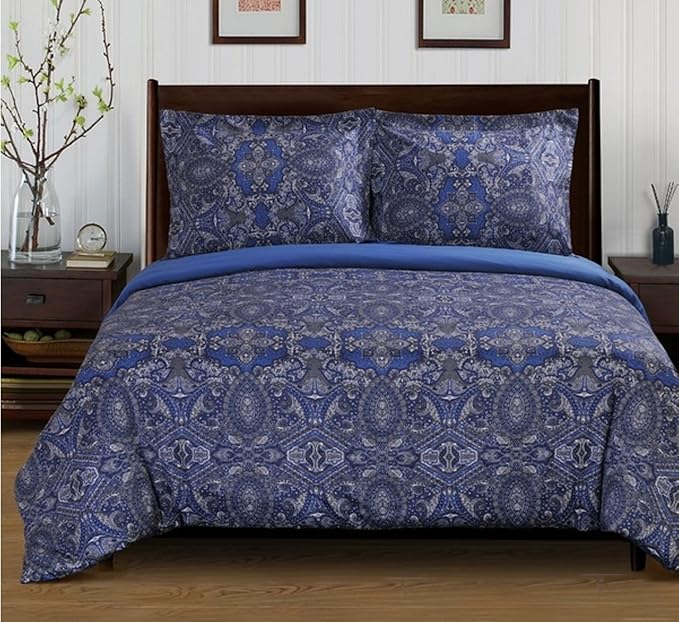 2 Piece Elegant Pigmented Printed Pattern Duvet Cover Set