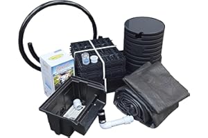 EasyPro Pond Products JAF9E Mini Just-A-Falls Kit - 12” Wide Waterfall and 3’ Stream Kit - 1850 GPH Pump - 45 mil EPDM Liner - Two Reservoir Res-Cubes