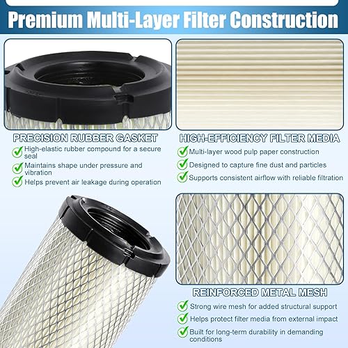 Air Filter Set For P822769, P822768, R1401-42280, R1401-42270, RE68049, RE68048