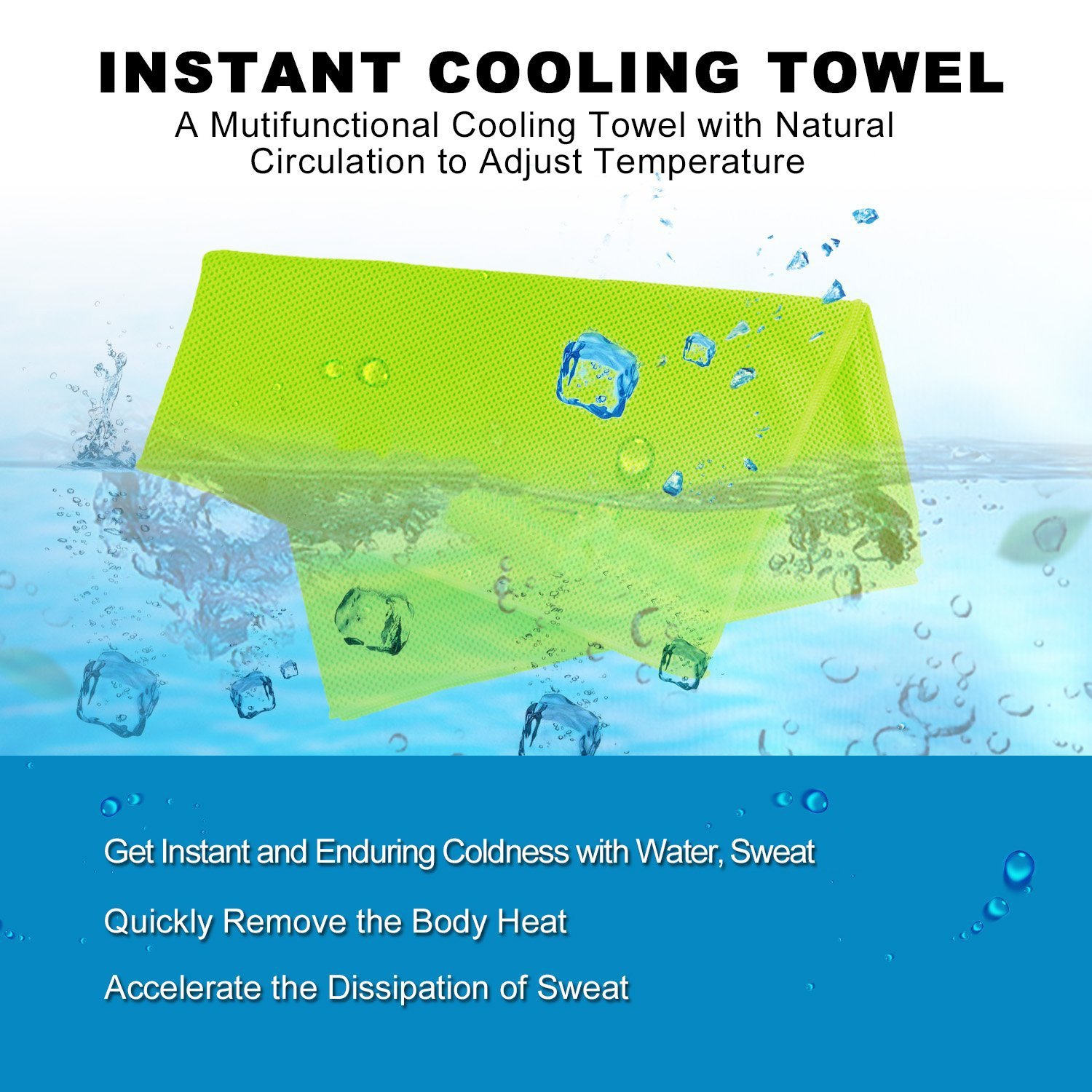 LENPOW Cooling Towel Ice Cold Scarf Chilling Neck Wrap Ultimate Microfiber Bandana Evaporative Chilly Extra Soft washcloth washrag for Sport workout gym fitness Yoga Golf Travel Instant Cooling Relief