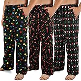 Wenouy 3 Pack Mens Pajama Pants Microfleece Plaid Pajama Bottoms Sleepwear PJ Sleep & Lounge Pants with Pockets & Drawstring