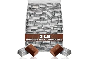 SWEETSOME Hersheys Milk Chocolate Nuggets Candy - 3lb Bulk Pack, Individually Wrapped, 135 Count