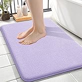 OLANLY Thick Memory Foam Bath Mat Rug 24x16, Extra Soft Absorbent Bathroom Rug, Quick Dry Bath Mats, Non-Slip, Machine Washable Carpet for Bathroom, Tub and Shower, Home Decor Accessories, Lavender