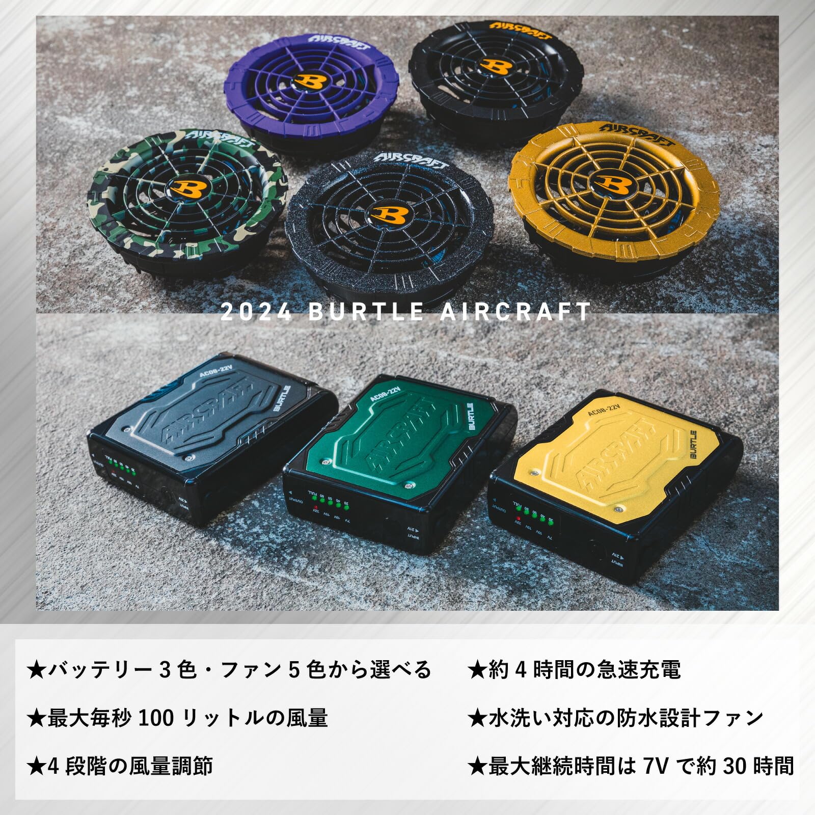 BURTLE ファン バッテリーセット2024 Amazon.co.jp: バートル 2024年 22V BURTLE バッテリー ファン