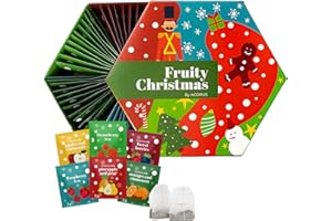 ACORUS Fruity Christmas Tea Set, Fruit Tea Gift Set, 60 Assorted Tea Bags Variety Pack, Fruit Tea Sampler, Specialty Tea Bags Individually Wrapped, Tea Gifts for Women, Men, Tea Lovers