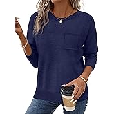 OFEEFAN Sweaters for Women Knitted Ribbed Casual Long Sleeve Crew Neck Pullover Basic Fall Fashion Outfits Tops 2025