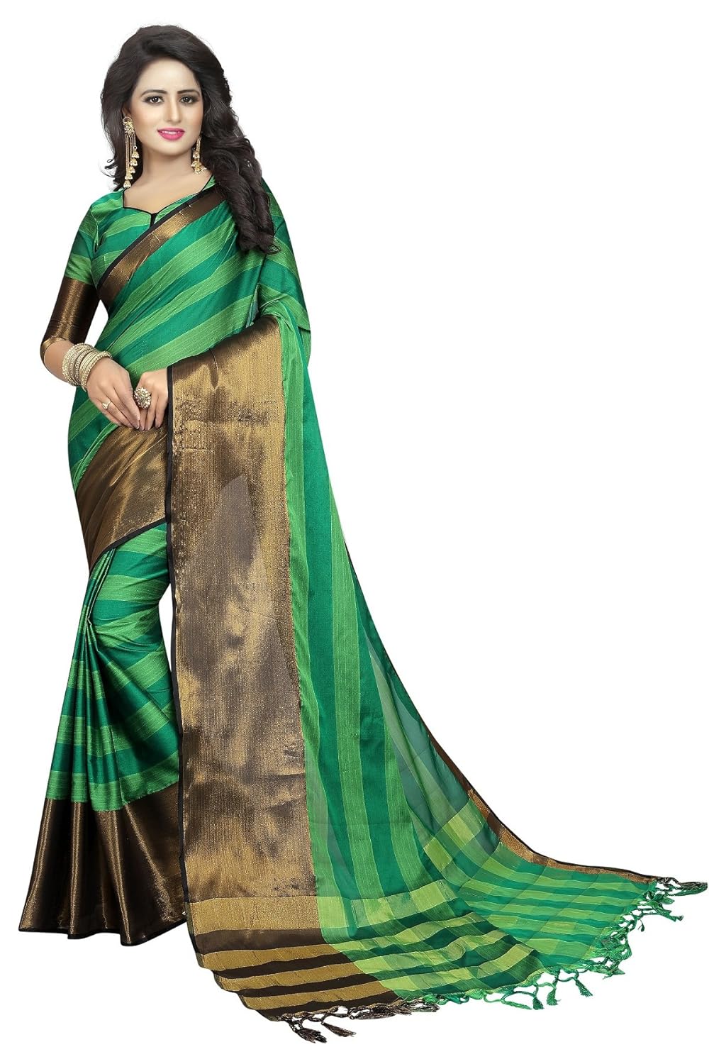 perfectblue cotton silk saree with blouse piece