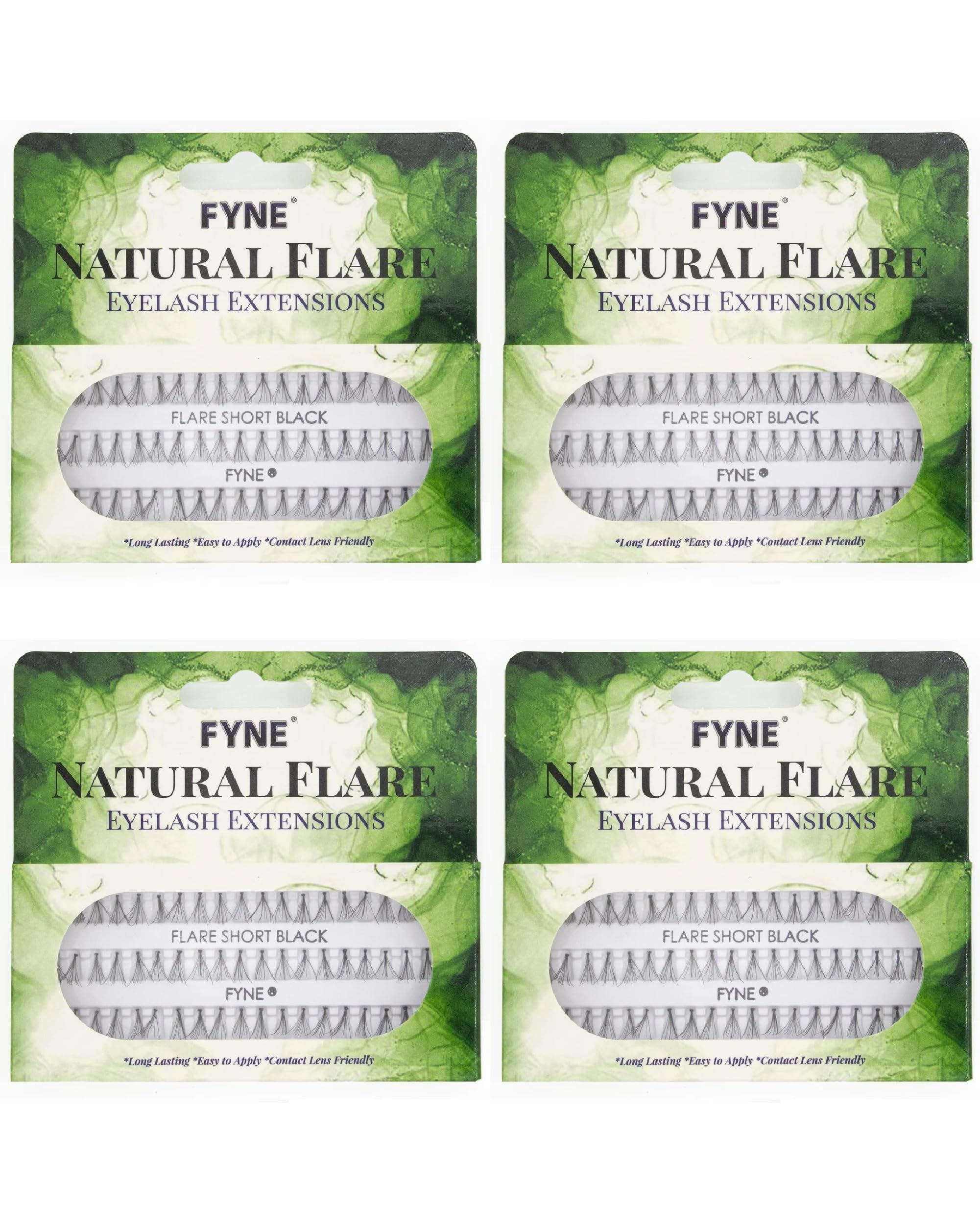 FYNE Natural Eyelash Extensions (Pack of 4, 8mm - Short)