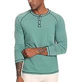 Nutria Men's Henley Shirt Long Sleeve Fashion Casual T-Shirt Autumn Tee Slim Fit with Button U15A