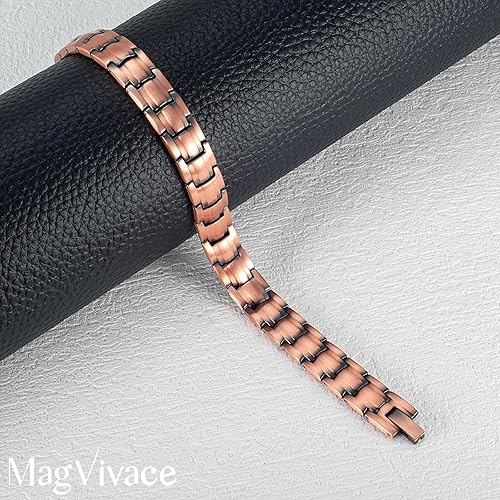Men Pure Copper Anklet, 10'' Magnetic Ankle Bracelet with Magnets