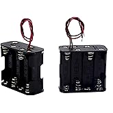 LampVPath (Pack of 2 8 AA Battery Holder, 12V Battery Holder with Leads-Double Layers (Each Layer Loads Four aa Batteries)