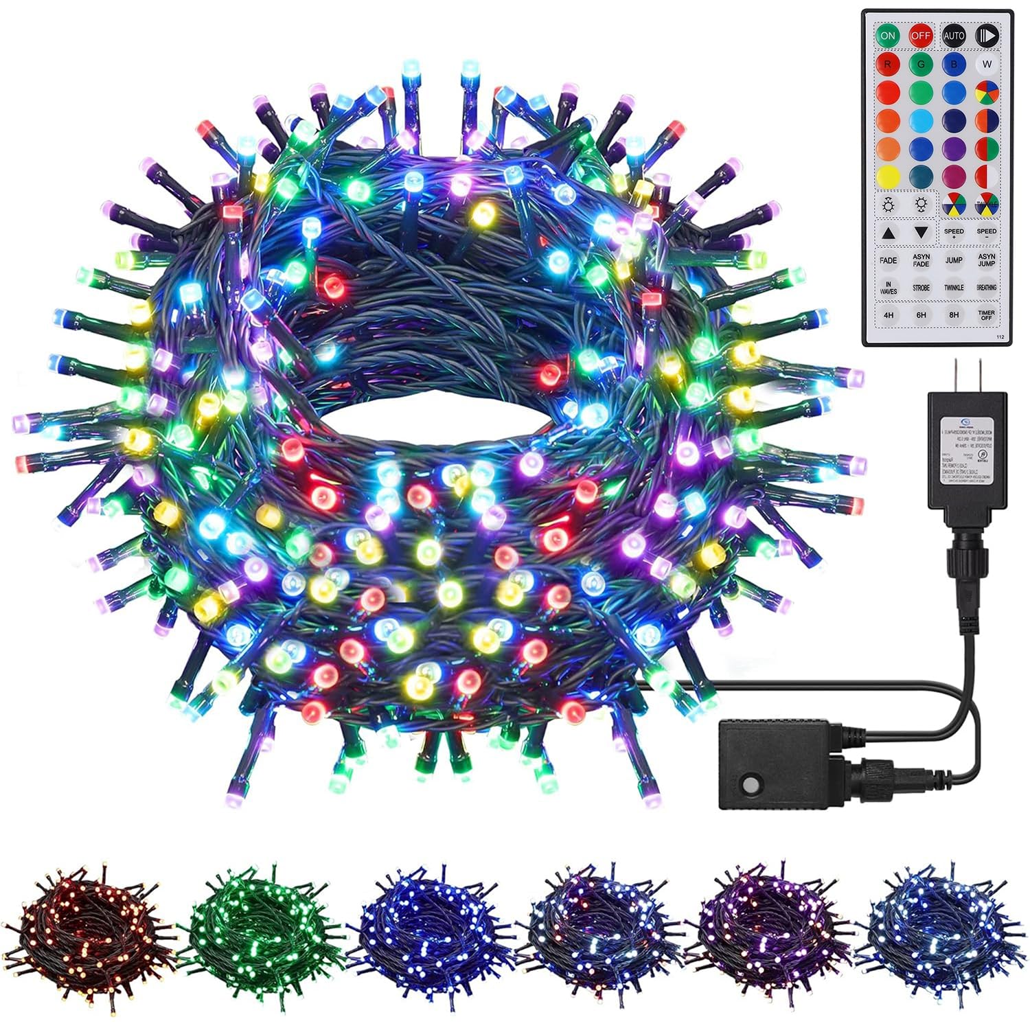 Photo 1 of HOME LIGHTING 66ft Christmas Decorative Mini Lights, 200 LED RGB Changing 8 Functional Green Wire Fairy Halloween Lights with Remote Timer, Plug in Indoor Outdoor Xmas Wedding Party Decor