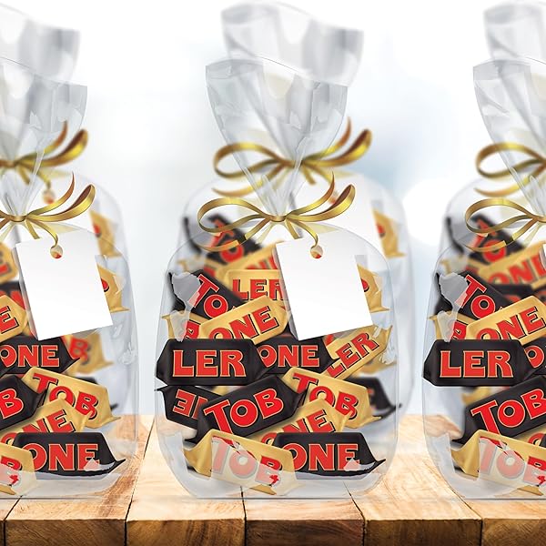 TINY TOBLERONE CHOCOLATE GIFT BAG VARIETY PACK (MILK CHOCOLATE AND DARK CHOCOLATE BARS), 125 PIECES