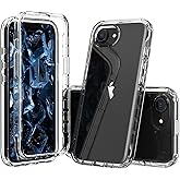 IDYStar for iPhone 16e Case Clear[Anti-Yellow],Hybrid 2 in 1 with TPU Bumper Lightweight Slim Fit Shockproof Heavy Duty Protection Shock Resistant Sturdy Crystal Clear Cover for iPhone 16e 6.1",Clear