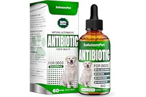 SALUTEMPET Natural Antibiotics for Dogs and Puppies | Antibiotics for Dogs of All Ages | Herbal Ingredients | Helps with Allergies and UTIs | for Balanced Digestion | Joint Care | Bacon Taste | 2 Oz