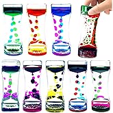 OCTTN Liquid Motion Bubbler Timer Set of 9 Great Desktop Liquid Timer for Fidget Toy, Rainbow Water Timer for Autism, Activity, Drip Oil Motion Bubble Toy Sensory Play for Office Home Desk Décor