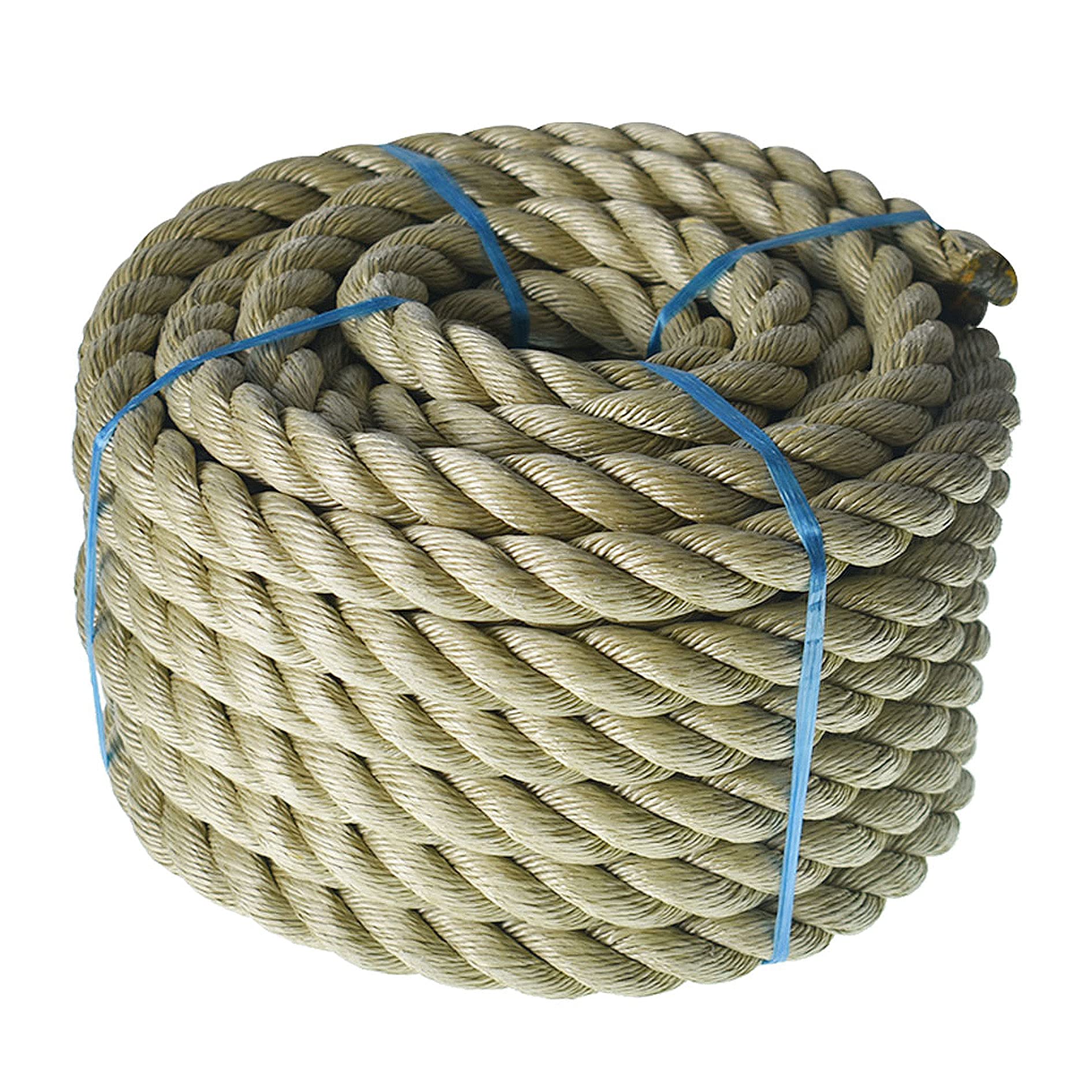 Photo 1 of elfinrm 1 inch x 50 feet Twisted ProManila Rope Cordage, UnManila 3 Strand Synthetic Polypropylene Rope for Landscaping, Tug of War, Marine, DIY Projects and Dock Railing