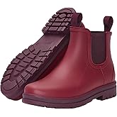 planone All-Day Comfort Short Rain Boots for Women Supportive Arch Support Chelsea Boots Fashion Waterproof Ankle Non-Slip Rubber Shoes with Removable Cushioned Insole