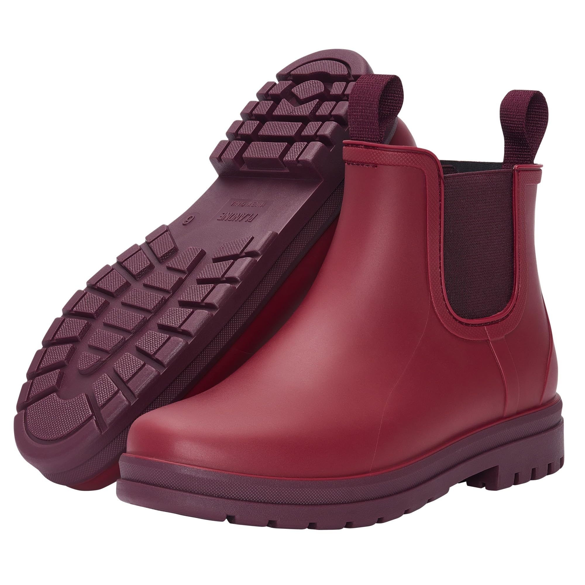 Photo 1 of Planone Short Rain Boots for Women Chelsea Fashion Waterproof Ankle Non-Slip Matte Surface Rubber Boots Lightweight Outdoor Garden Shoes Work Booties for Ladies with Arch Support and Removable Comfort Insole