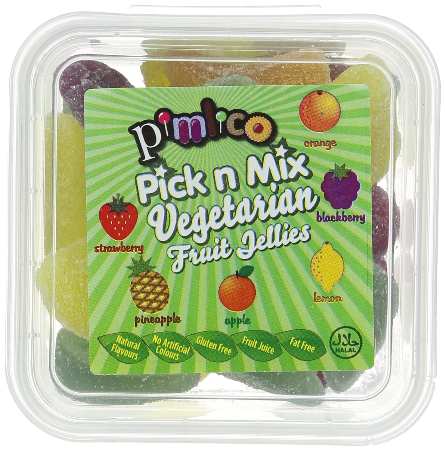 Pimlico Value Vegetarian Fruit Jellies Mini Mix 200 g (Pack of 24