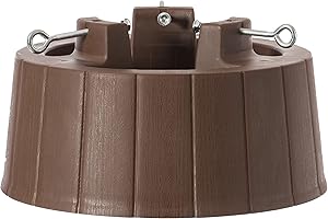 Gardenised Brown Plastic Christmas Tree Stand with Screw Fastener