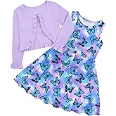 Toddler Girl Sleeveless Dresses and Long Sleeve Ruffle Cardigan 2 Piece Fall Outfits