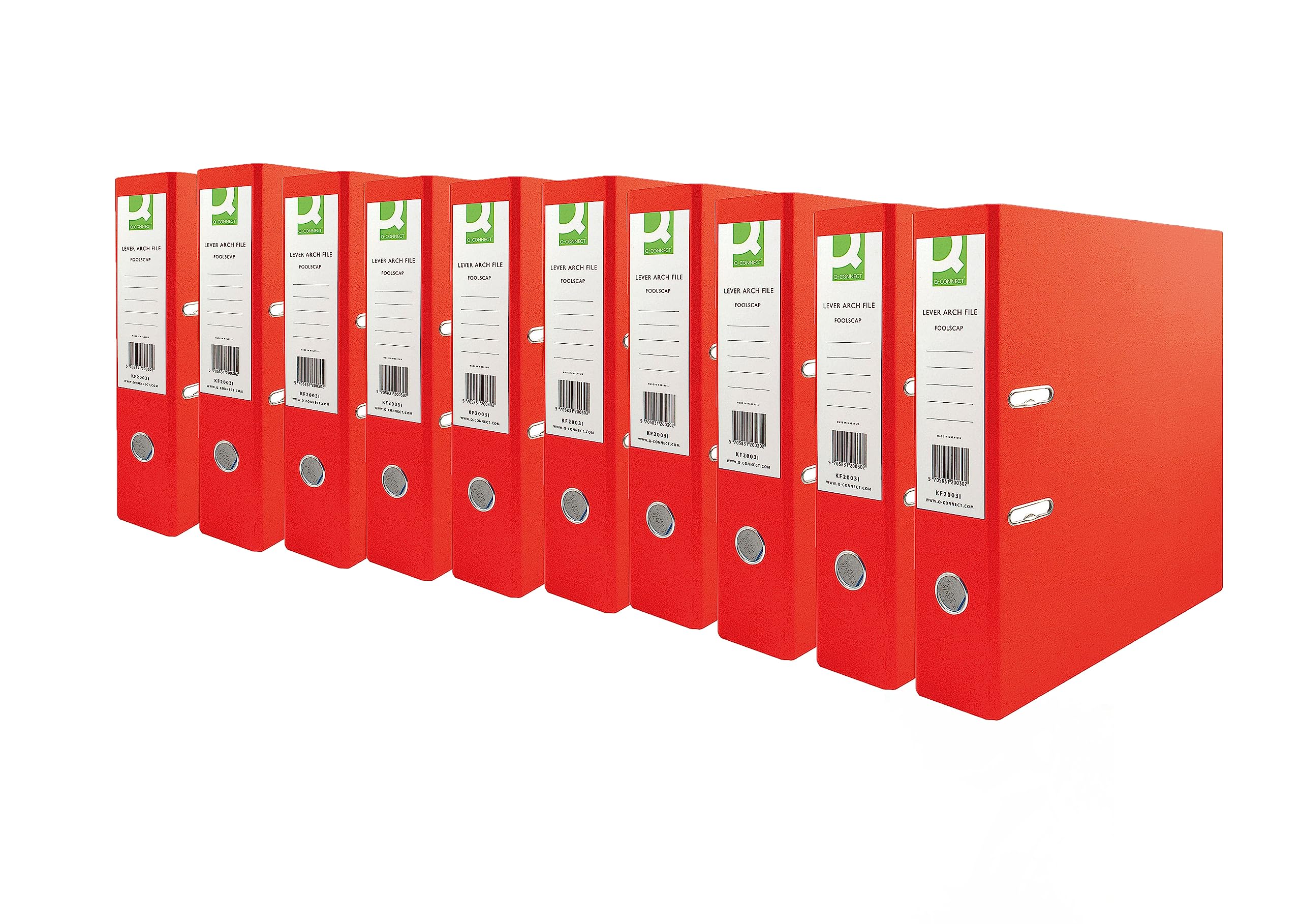 Q-Connect 70mm Lever Arch File Polypropylene A4 Red (10 Pack) KF20021