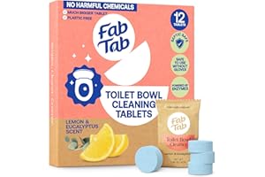 FabTab Toilet Bowl Cleaning Tablets, Lemon & Eucalyptus Scent, 12 Count