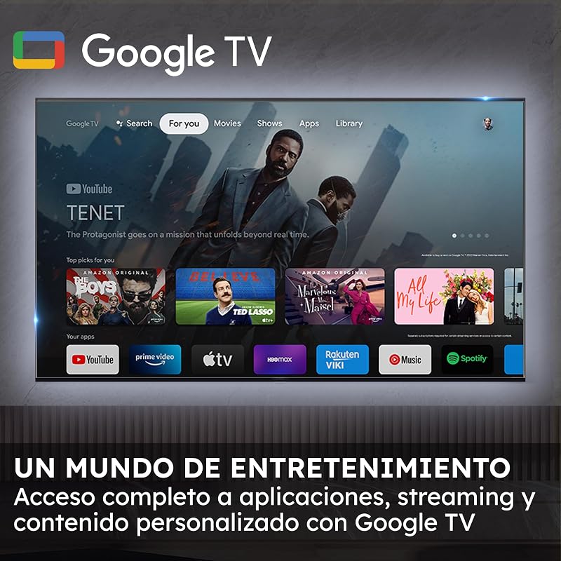 QLED 4K UHD H55S81FUX - 55", Smart TV, Google TV, Dolby Audio, HDR 10, Smart Remote Control, Google Assistant, Bluetooth 5.1, 120Hz Gaming, USB 2.0, DBX TV, HDMI 2.1 x 4, Sin Marcos, 2025