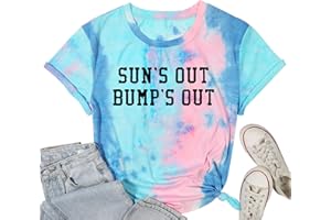 MNLYBABY Sun's Out Bumps Out Shirt Women Maternity Pregnancy Funny Saying T-Shirt Summer Short Sleeve Casual Tops Tees