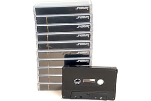 FYDELITY Black Matte Cassette Tape Blank Cassette Tapes for Recording Blank Audio Tapes Clear Audio Cassette Tape Color Cassettes Tapes Empty Cassette Tape Recordable Tapes-10 Pack 60 Minute