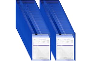 Seajan 120 Pcs Clear Dry Erase Pockets Plastic Sleeves for Paper 14 x 10 Inch Reusable Job Holder Shop Ticket Holders Order Pockets Organizer Teacher Supplies for Classroom (Blue)