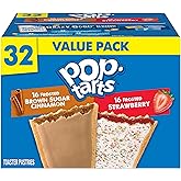 Pop-Tarts Toaster Pastries, Breakfast Foods, Kids Snacks, Value Pack, Frosted Brown Sugar Cinnamon &amp; Frosted Strawberry Variety Pack, 54.1oz Box (32 Pop-Tarts)