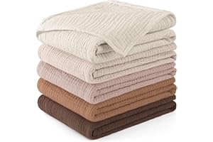 Susurration Muslin Baby Washcloths 23x23inch, Large Ultra-Absorbent 100% Cotton Baby Bath Wash Cloth Burp Cloth Soft Breathab