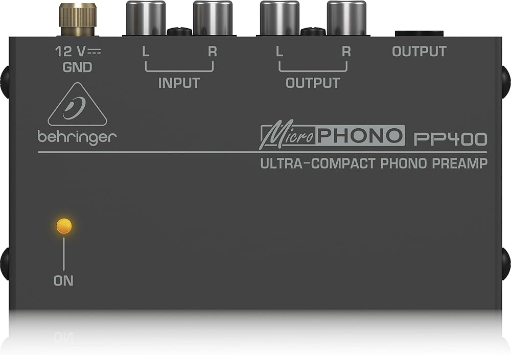 Behringer PP400 Ultra-Compact Phono Preamp with RCA and TRS Outputs