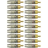 CESS RCA Plug Solder Gold Audio Video Adapter Cable Connector (20 Pack)