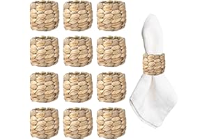 APTWOW Rustic Napkin Rings Set of 12, Hand-Woven Farmhouse Fall Napkin Rings, Holiday Party, Christmas, New Year Eve, Thanksgiving Dinnerware, Easter Napkins Rings