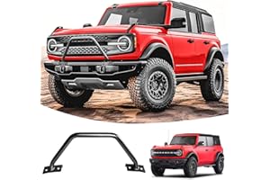 LEPZ Bull Bar Compatible for Ford Bronco Accessories 2021 2022 2023,Front Bumper Grill Brush Guard Steel for Bronco Bull Bar 2/4-Door, Not Obscure The Camera and Easy to Install(Not Fit Bronco Sport)
